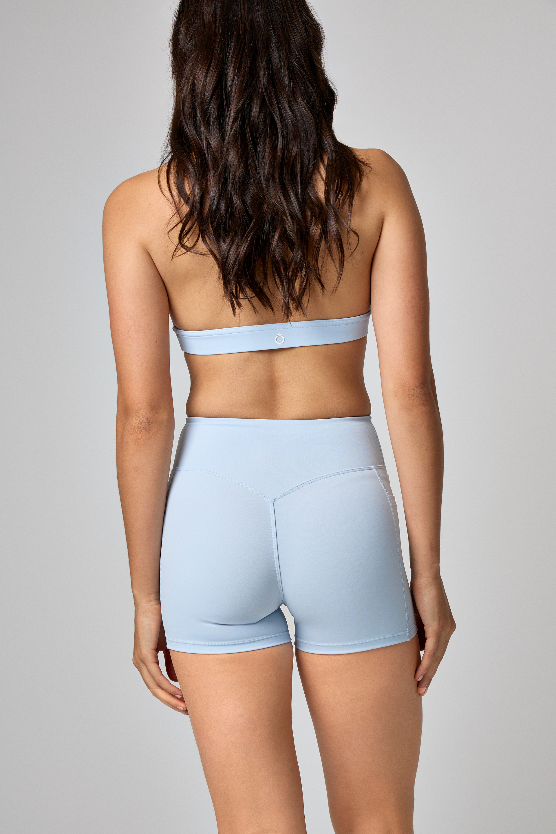 Elia Short in Water Blue, back view, ÔNNE activewear