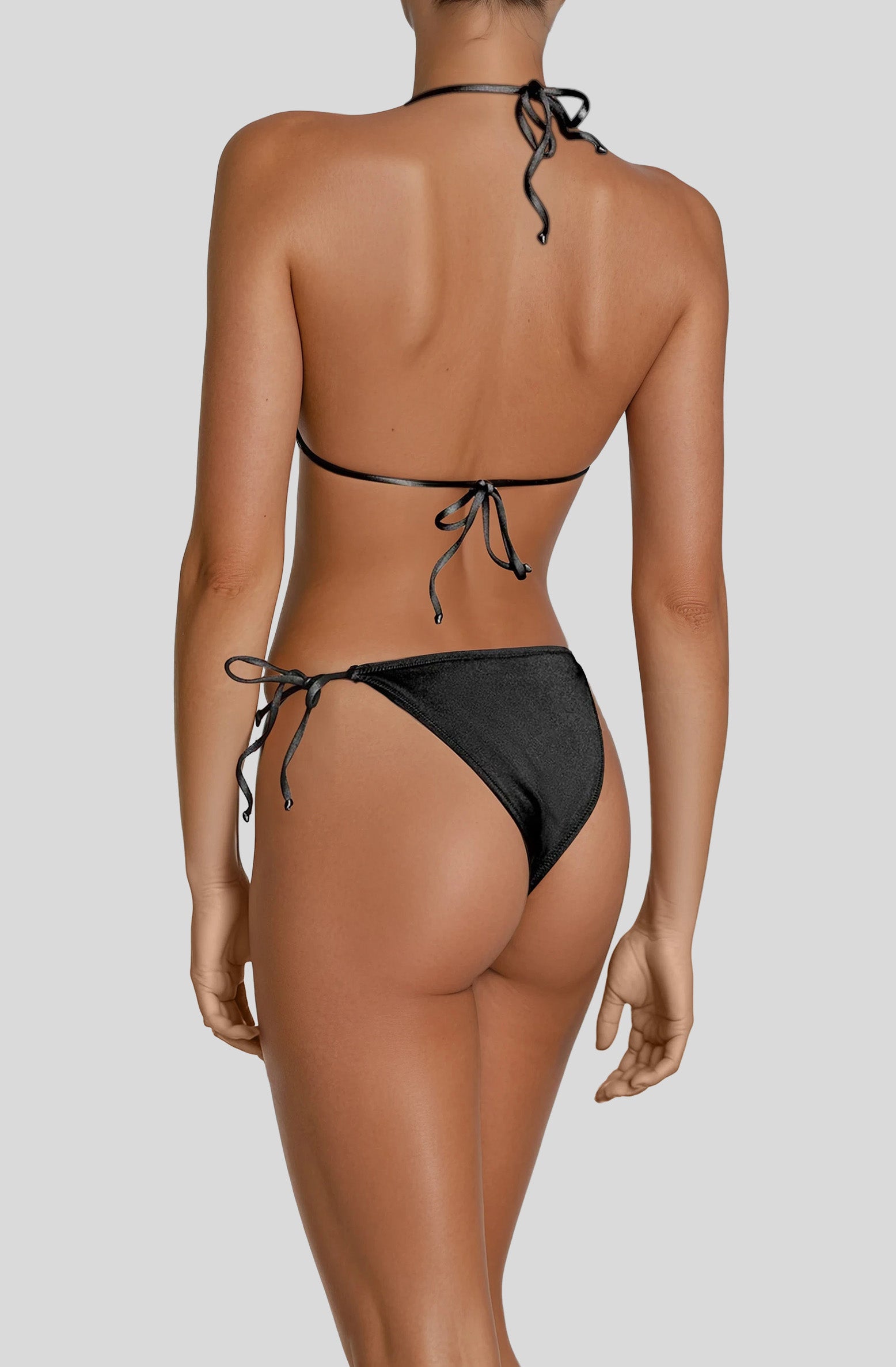 Palm Top in Black, back view, ÔNNE swimwear