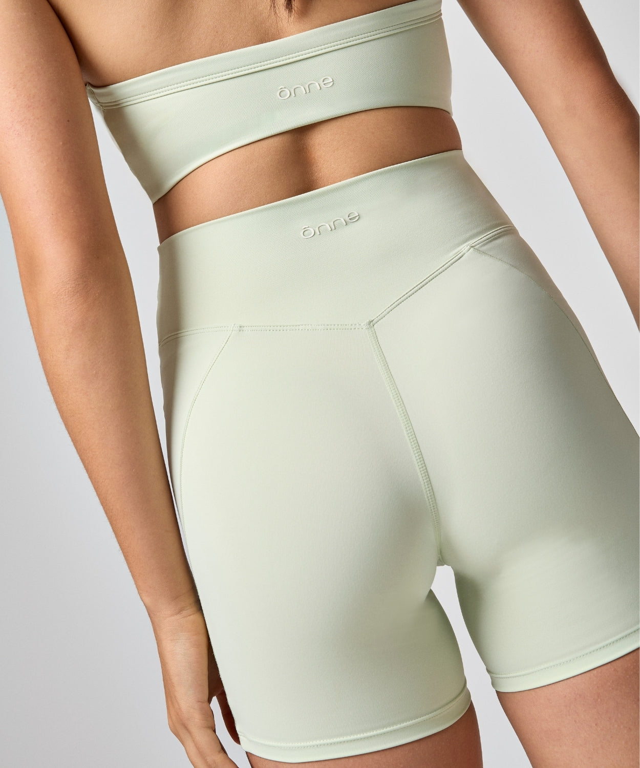 Sienna Top in Light fruit green, back view, ÔNNE activewear