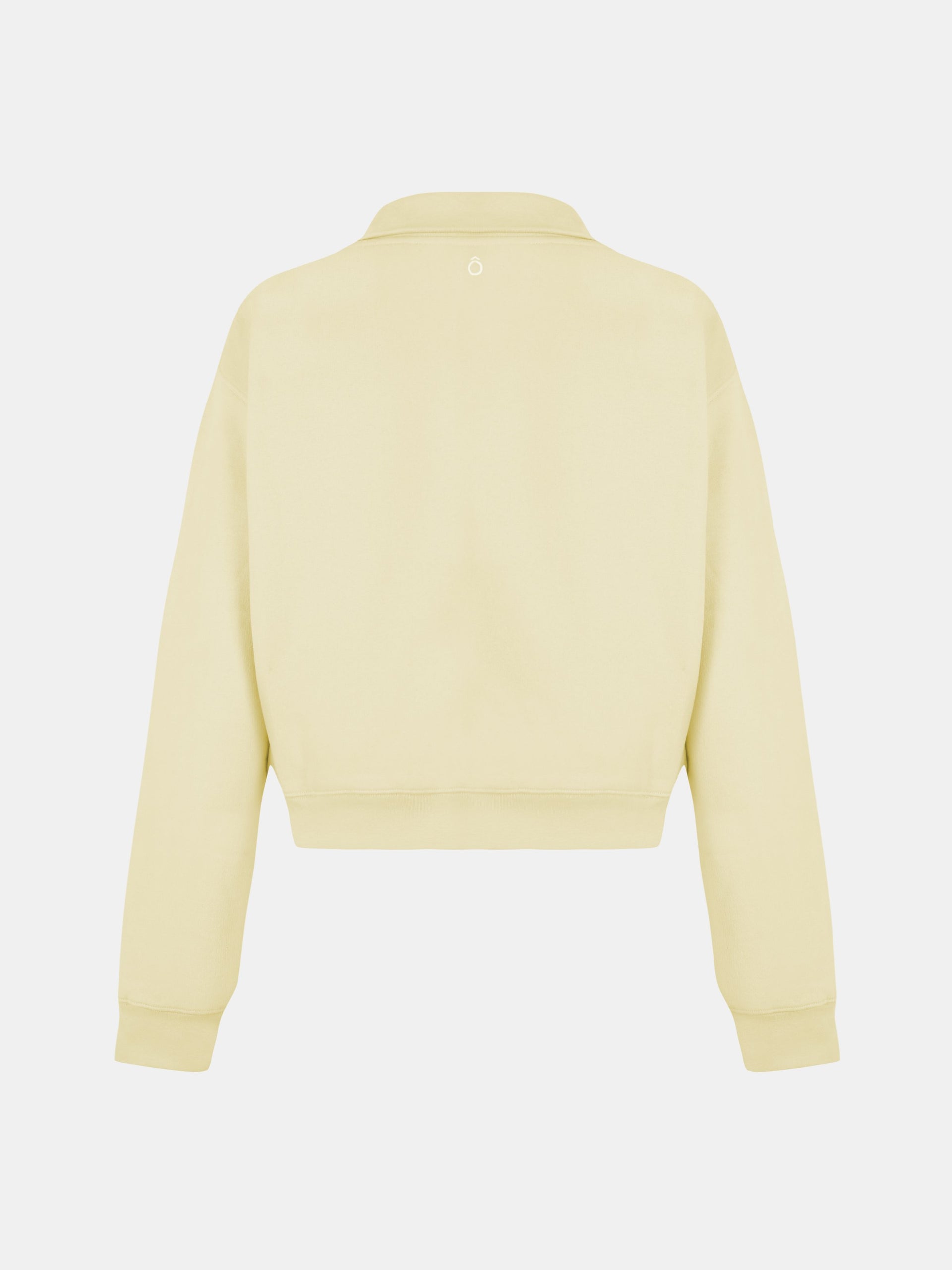 Alma Jacket in Creamy Yellow, silhouette, back, ÔNNE activewear