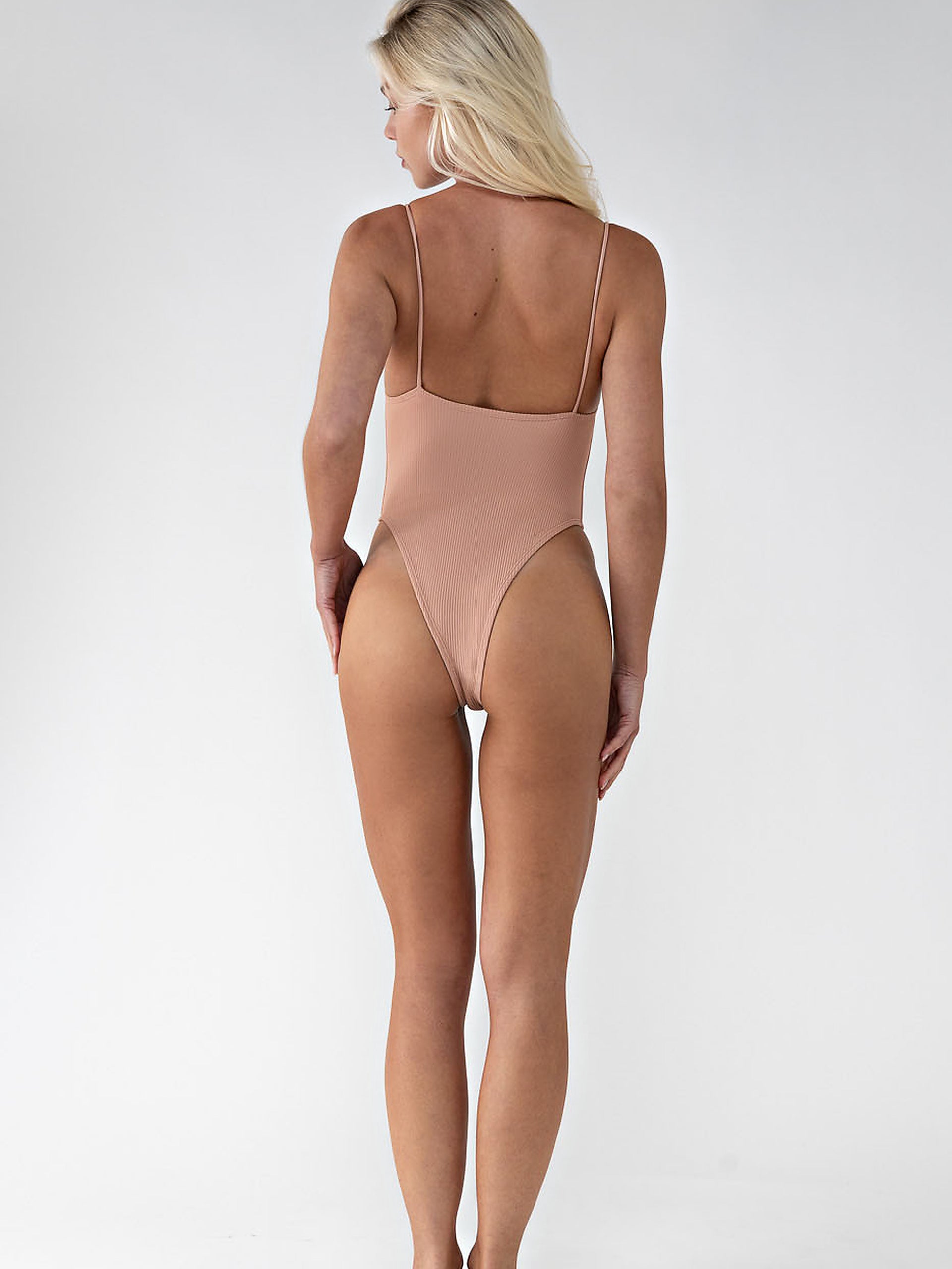 Line One Piece Rib in Nude, ÔNNE swimwear