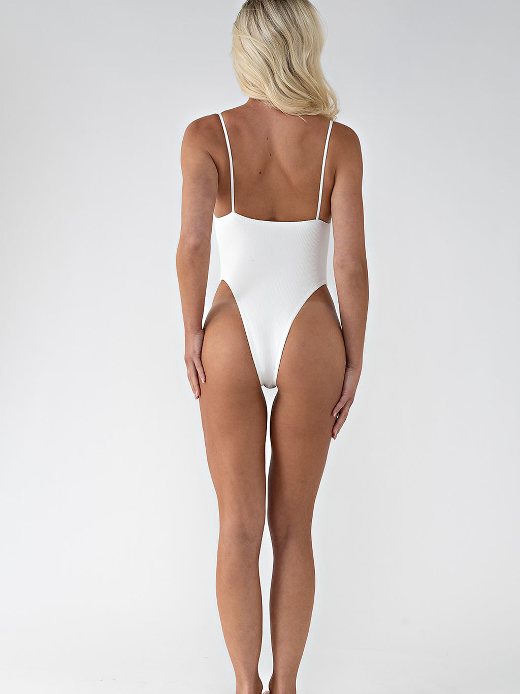 Line One Piece Rib in White, ÔNNE swimwear