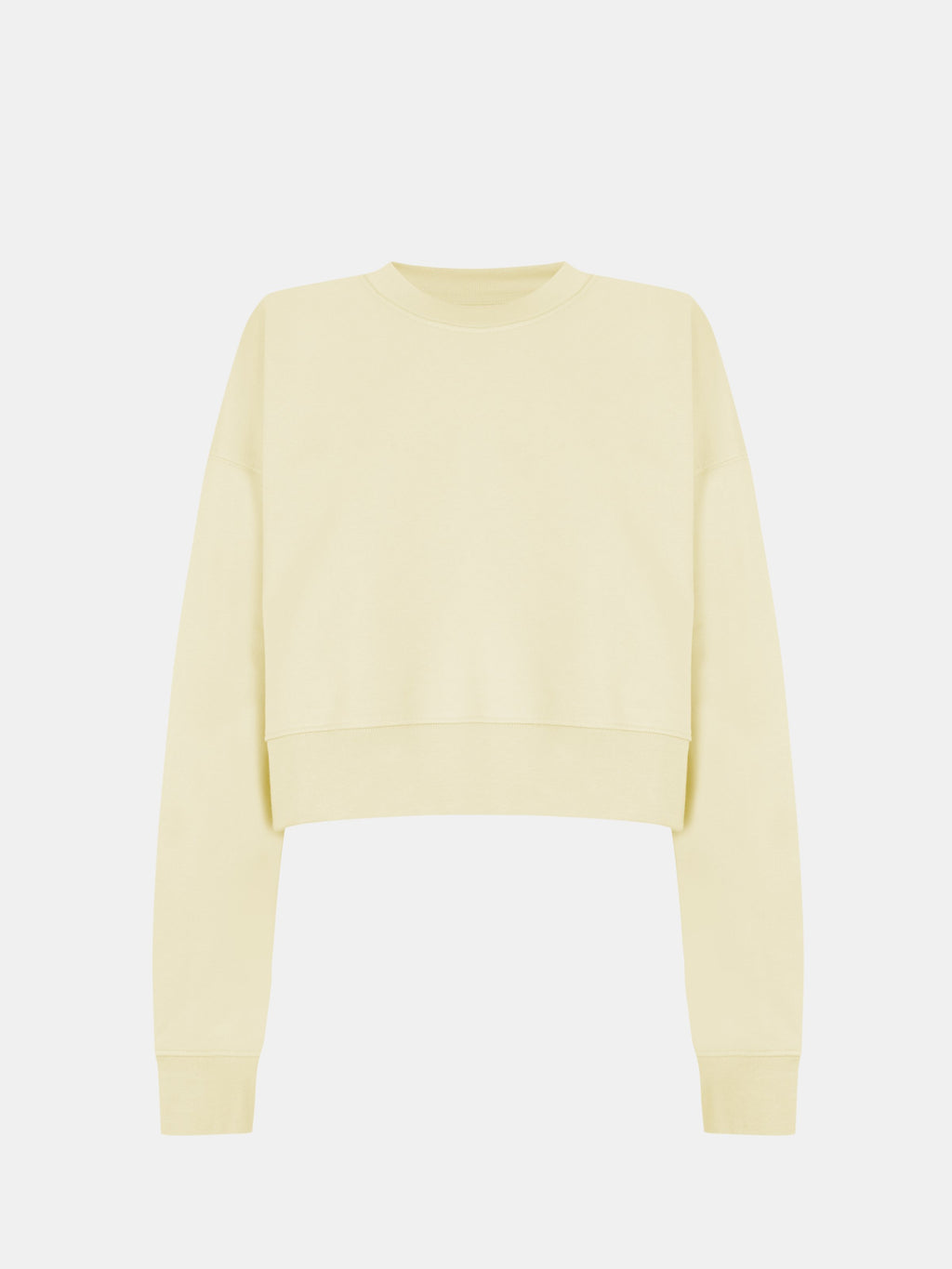 Nika Hoodie Crop in Creamy Yellow, silhouette, front, ÔNNE activewear