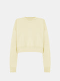 Nika Hoodie Crop in Creamy Yellow, silhouette, front, ÔNNE activewear