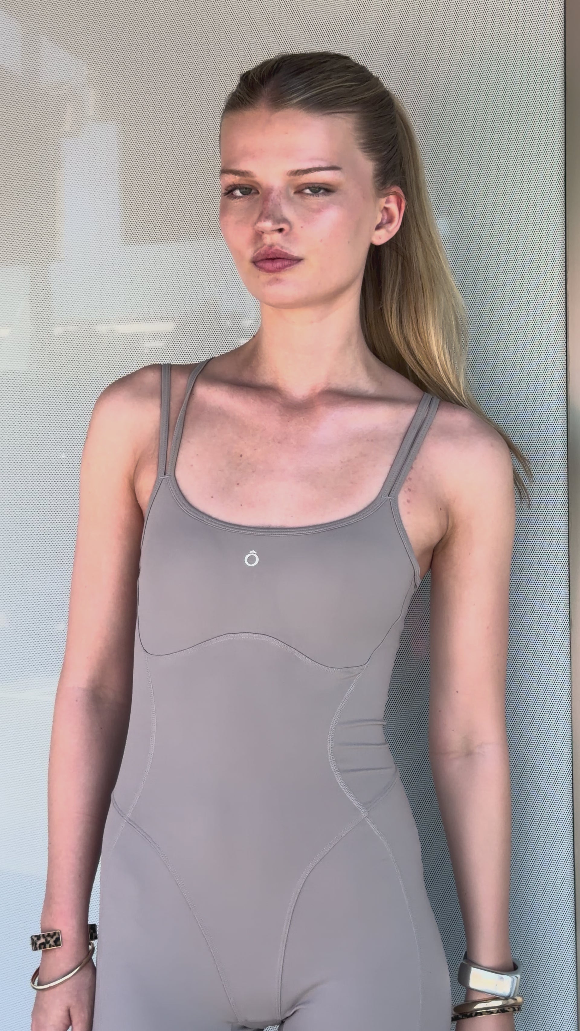 Sia Jumpsuit in Camel Grey, ÔNNE activewear