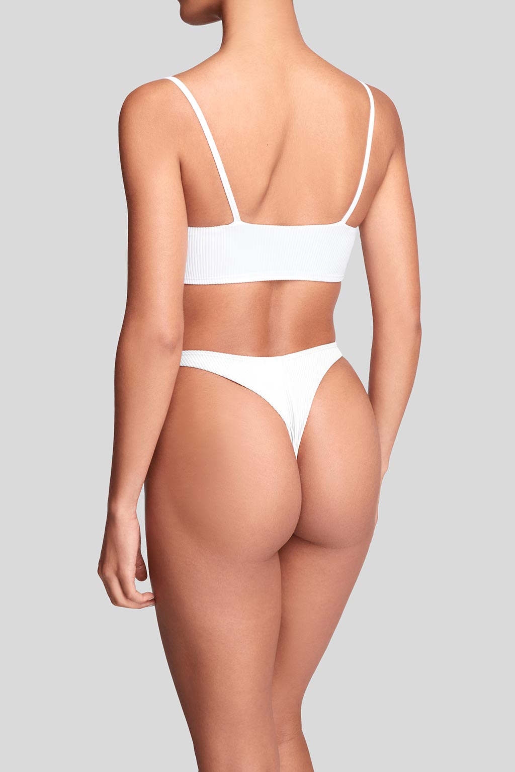Kuria Bottom Rib in White, back view, ÔNNE swimwear